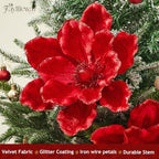 8PCS Large Christmas Magnolia Flowers for Christmas Tree Wreath - Image 6