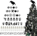 Halfchet 43 Pcs Halloween Hanging Tree Ornaments Decorations Skeleton Skull Ghost Realistic Crow Ball Hanging Ribbon Spider for Halloween Party by JaaMiin