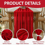 MDS Pack of 5 | Red | 14ft Chiffon Table Runner 29x170 Inches Long Romantic Rustic Sheer Gauze Runner for Wedding Bridal Shower Birthday Banquets Engagement Spring Easter Boho Decorations - Image 5