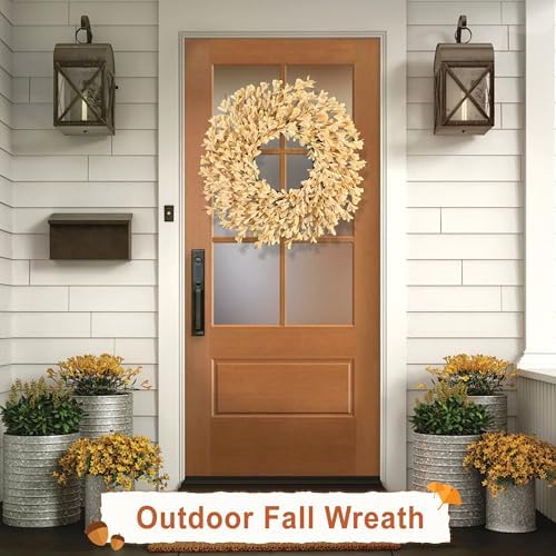 26 Inch Fall Wreaths for Front Door Large Full Autumn Wreath Outdoor Decor - Image 3