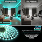 Teal 50 Foot Led Lights Strip Indoor Rope Lights Easy DIY Cuttable Strip Lights for Room Bathroom Living Room Kitchen Ceiling Wall Vanity Mirror Decor - Image 3