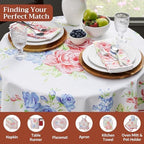 Maison d' Hermine Table Cloth Round Table Reusable 100% Cotton 69" Diameter - Image 4