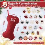 Personalized Dog Christmas Stockings,Custom Embroidered Pet Name & Bone Shape Stocking for Pet,Premium Cable Knit 15.7” Large Dog Stocking for Fireplace Holiday Decor Gifts(10 Pack) - Image 5
