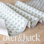 Over&Back 18x108 Hand-Blocked Printed Cotton Table Runner - Washable Table Runners for a Custom Home Decor Tablescape - Perfect for Coffee Table, Dinner Table, Living Room, and More - Green Flower - Image 6