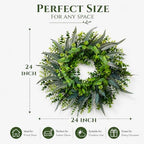 24 Inch Eucalyptus Wreaths for Front Door, Spring Summer Door Wreath - Image 2