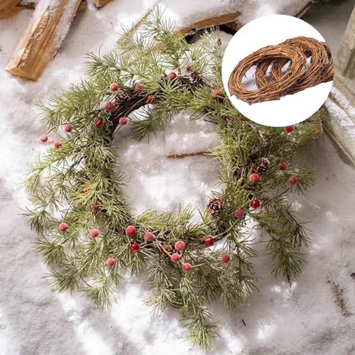 16 Pcs 6 inch Natural Grapevine Wreath Set, Hand-Woven Vine Branch Wreaths for DIY Crafts, Christmas Decorations, Home & Event Styling - Image 6