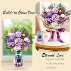 Preserved Flowers Bouquet, Purple Roses Forever Flowers for Delivery - Image 3