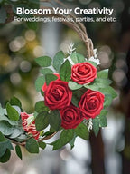 InnoGear Fake Roses 100 Pcs Dark Red Flowers Artificial Faux Foam Floral - Image 5