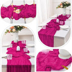 12Pack Hot Pink Cheesecloth Table Runners 10FT Gauze Table Runner - Image 5