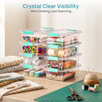 Vtopmart 4 Pack 3 Qt Clear Storage Bins with Lids for Building Blocks，Craft - Image 6