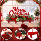 Novabright 14" Merry Christmas Stocking Holder for Mantle, 4 Iron Hooks - Image 4