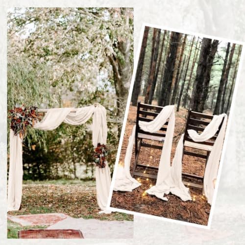 20 Pack Cream White Table Runner 10Ft Cheesecloth Table Runner Boho Gauze Cheese Cloth Table Runners Romantic Long Sheer Fabric Table Runners for Wedding Party - Image 6