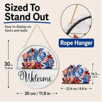 Interchangeable Welcome Sign for Front Door 12 Inch Round Seasonal Decor - Image 4