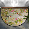 Spring Hummingbirds Door Mat for Outdoor Indoor Welcome Mat Half Round Doormat Entryway Rug 24" x 36" Door Mats for Home by Pardick