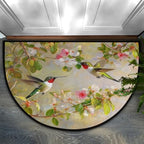 Spring Hummingbirds Door Mat for Outdoor Indoor Welcome Mat Half Round Doormat Entryway Rug 24" x 36" Door Mats for Home by Pardick
