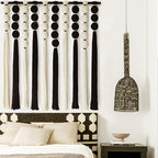 Macrame Wall Hanging Black White Sphericity Fiber Yarn Art 39"W*39"L by IOWER