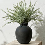 SIDUCAL Ceramic Decorative Flower Vase | 7.48 Inch Pottery Rustic Farmhouse Boho Vase for Home Decor, Table, Living Room, Bathroom, Coffee Desk, Shelf, Mantel Decoration, Wedding, Bronze by SIDUCAL