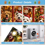 Cute Christmas Dogs Garage Door Banner Mural - Funny Puppies in Window Holiday Backdrop - Large 7x16ft Winter Holiday Outdoor Wall Decor - Durable Weatherproof Fabric Cover for Home Xmas Party - Image 3