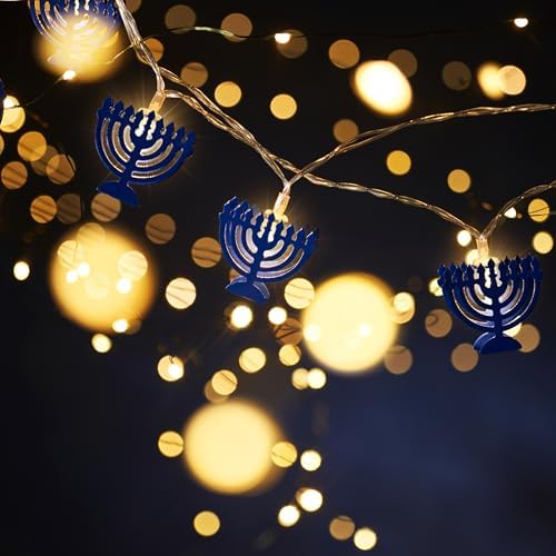 Rite Lite Menorah String Light Decoration Hanukkah Decor Garland Style Accessories Indoor Use Hang on Wall Jewish Festival of Lights Hanukkah Gifts Requires 2 AA Batteries not Included 5 Feet Length! - Image 2