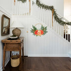 Spring Wreath 10" Artificial Floral Wood Bead Eucalyptus Leaves Peony Hydrangea Wreath for Front Door Boho Farmhouse Wall Decor 2 Pack - Orange - Image 5