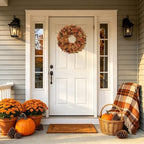 20 Inch Fall Wreaths for Front Door, Maple Leaves Outdoor Wreaths - Image 3