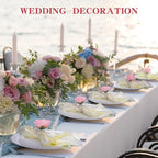 Yunsailing 24 Pcs Flower Napkin Rings Peony Floral Handmade Napkin Holder Rings Handicraft Holder for Table Decorations Wedding Holiday Banquet Luncheons Birthday Party Picnics Supplies(Pink) - Image 4