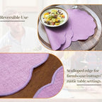 AHHFSMEI Round Faux Linen Placemats Set of 8 Heat Resistant Non-Slip Stain Proof Table Mats for Kitchen Dining Elegant Decor Place Mats (8, Purple) - Image 5