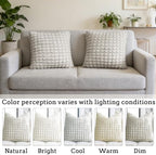Velvet Throw Pillow Covers 18x18 Set of 2 Beige Cushion Case - Image 2