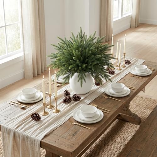 16 Pcs Norfolk Pine Stems, 19" Real Touch Norfolk Pine Branches - Image 3