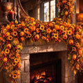 Suncalla 6ft Fall Garland for Mantle, Autumn Artificial Tulip Daisy Garland by Unknown