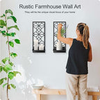 Black Metal Wall Art, Set of 2, Wall Candle Holder - Image 5