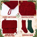 Syhood 6 Pcs Cable Knit Christmas Stockings Large Christmas Stocking, Novel - Image 3