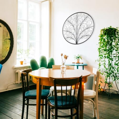 ALICE HOUSE Metal Wall Art with Shell Leaves, 26" Tree Wall Sculpture, Wall Decor for Living Room, Dining Room, Bedroom, Entryway AL4101 - Image 4