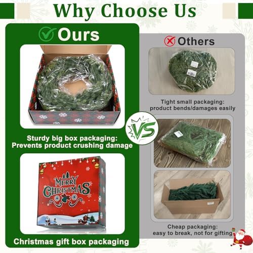 Artgar 24Ft (4 * 6ft) Christmas Pine Garland, 4 Pcs Real Touch Pine Garland - Image 3