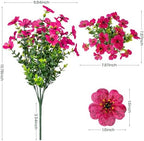 20 Bundles Artificial Flowers for Outdoor, Fake Plants Spring Decor RoseRed - Image 2