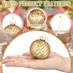 Jenaai 12 Pcs Christmas Champagne Glass Ball Ornaments, Tree Decoration - Image 4