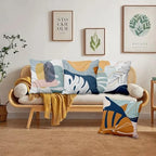 Abstract Palm Leaves Pillow Covers 22''x22'' Set of 4, Modern Geometric Line Pattern Cushion Covers Decorative Tropical Print Pillow Cases for Couch Sofa Bedroom Farmhouse Garden Patio - Image 2