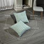 CPC Poppy Blue Block Print Throw Pillow Covers 20x20 Inch, Set of 2 - Image 3