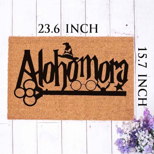 Funny Coir Doormat Alohomora Welcome Front Porch Patio Decor Doormat for The Entrance Way Indoor% Outdoor Personalized Rug with Heavy-Duty Non Slip Outdoor Coconut Coir Doormat 23.6 x 15.7inch - Image 3