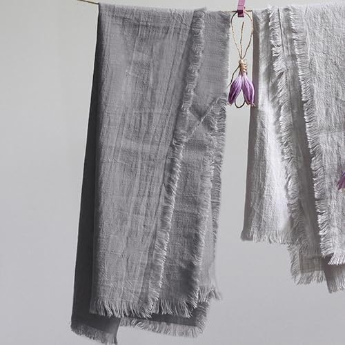 Handmade Cloth Napkins 100% Cotton Napkins with Fringe，Delicate Handmade Cloth Napkins for Dinners, Parties, Weddings and More，18 x 18 Inch Set of 12 - Grey - Image 5