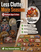 16Pc Interchangeable Welcome Sign for Front Door Seasonal Welcome Door Sign - Image 5
