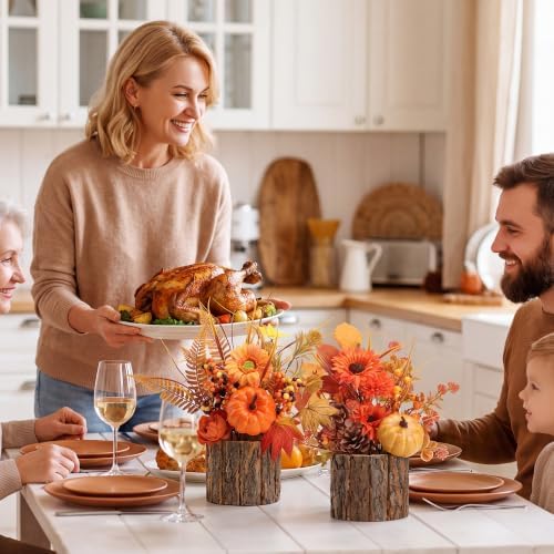 Aneco 2 Pack Artificial Fall Table Centerpieces for Thanksgiving - Image 5