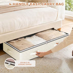 Budding Joy 4 Pack Under Bed Storage Containers with Clear Lids, Beige - Image 5