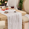 12 Pack White Cheesecloth Table Runner Boho Gauze Wedding Decor by Playieer
