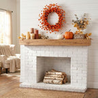 Autumn Bittersweet Wreath 22 inch - Handcrafted Fall Harvest Front Door Decoration Artificial Orange Berries and Yellow Leaves, Perfect for Thanksgiving, Halloween, and Outdoor Home Décor - Image 3