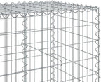 vidaXL Gabion Basket with Cover 157.5"x39.4"x39.4" Galvanized Iron - Image 4