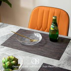 Placemats Set of 12 - Easy Clean Woven Vinyl Placemats for Dining Table, Indoor/Outdoor Place Mats, Washable PVC Table Mats（Black/Brown） - Image 2