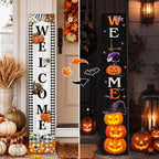Fall Porch Sign Double Side, 47.2", Front Door, Halloween Pumpkin - Image 5