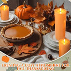 Retisee 3 Pcs 6/8/12" Fall Orange Flameless LED Candle Decor for Home - Image 3