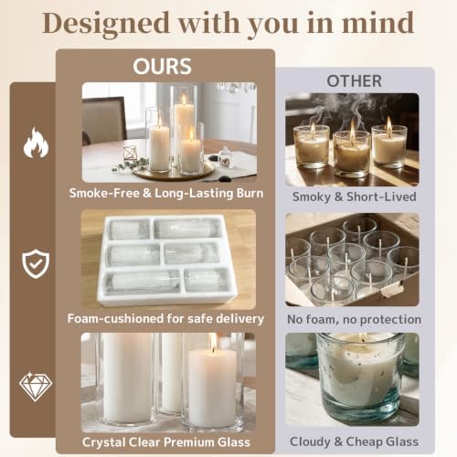 36Pcs White Pillar Candle Set with Glass Holders - Ideal for Wedding Centerpieces, Party Table Decor, and Home Styling - Image 6